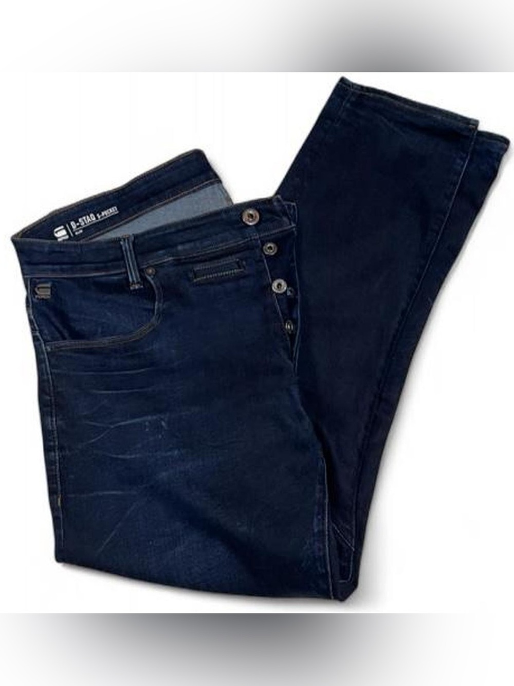 MINT! G-Star RAW D-Staq 3D Slim Jeans Dark Blue Wash Button-Fly Mens Sz W38 L30